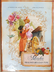 Продуктови Категории Шоколади Masha Красива кутия с белгийски бонбони във формата на книга - Влюбената двойка 85 гр.